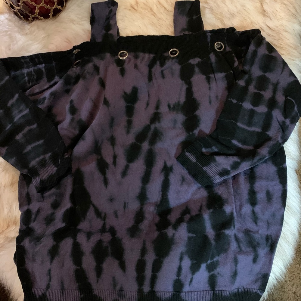 SOLD.  Open shoulder sweater